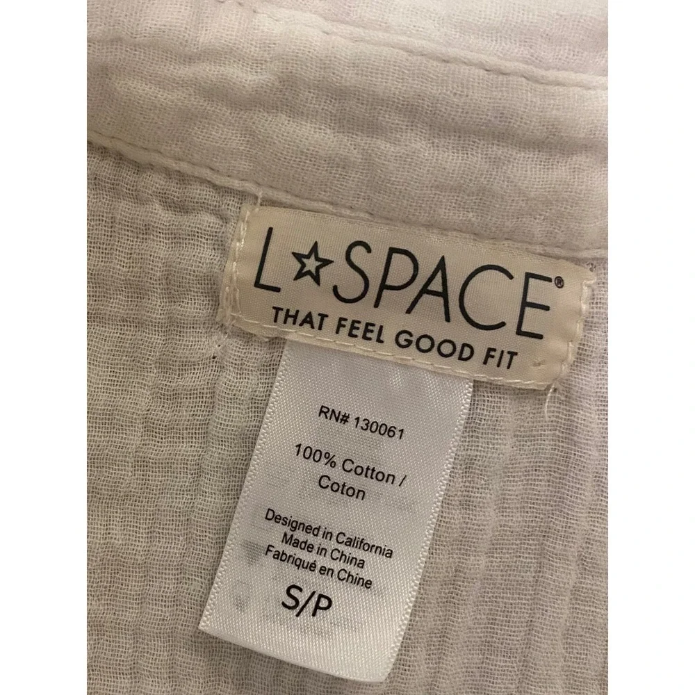 L*Space Mika Romper S White Gauze Cotton Cover Up Beach Vacation Resort